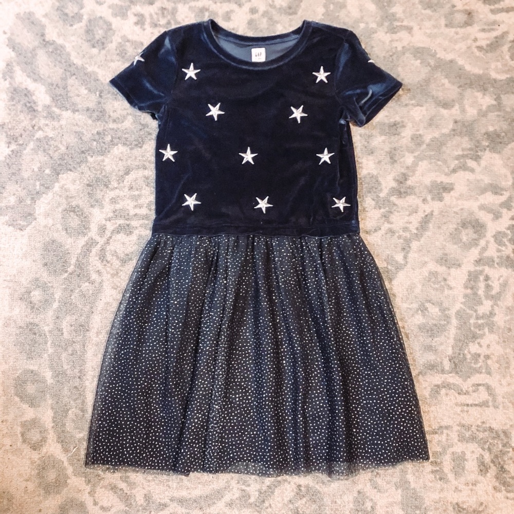 Girls Velvet & Tule Dress with Stars Size 12